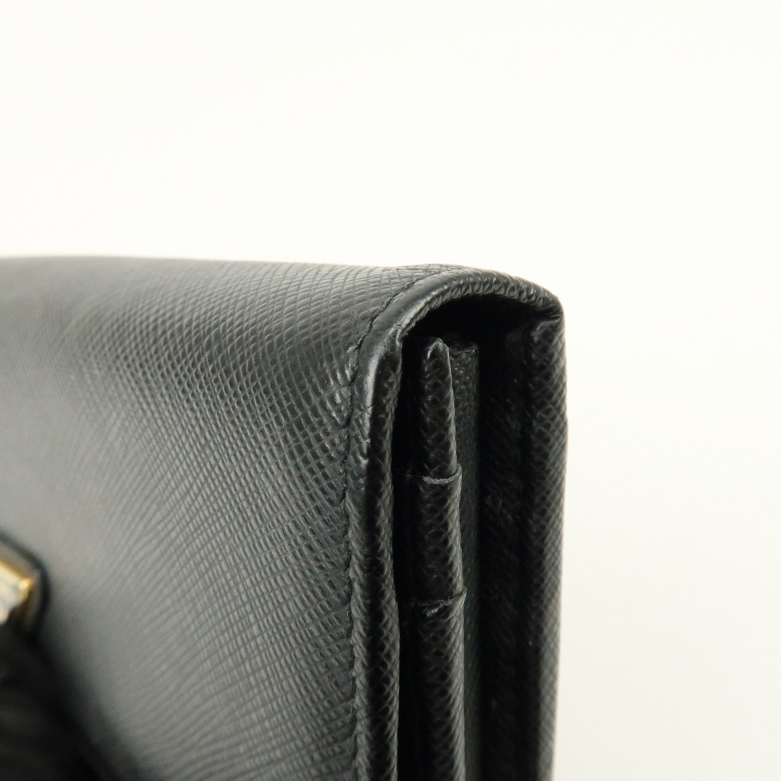 Prada Triangle Logo Wallet - Black, Saffiano Leather