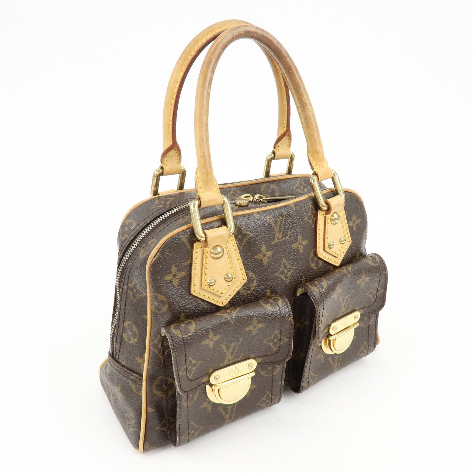 Louis Vuitton Monogram Manhattan PM Hand Bag Brown