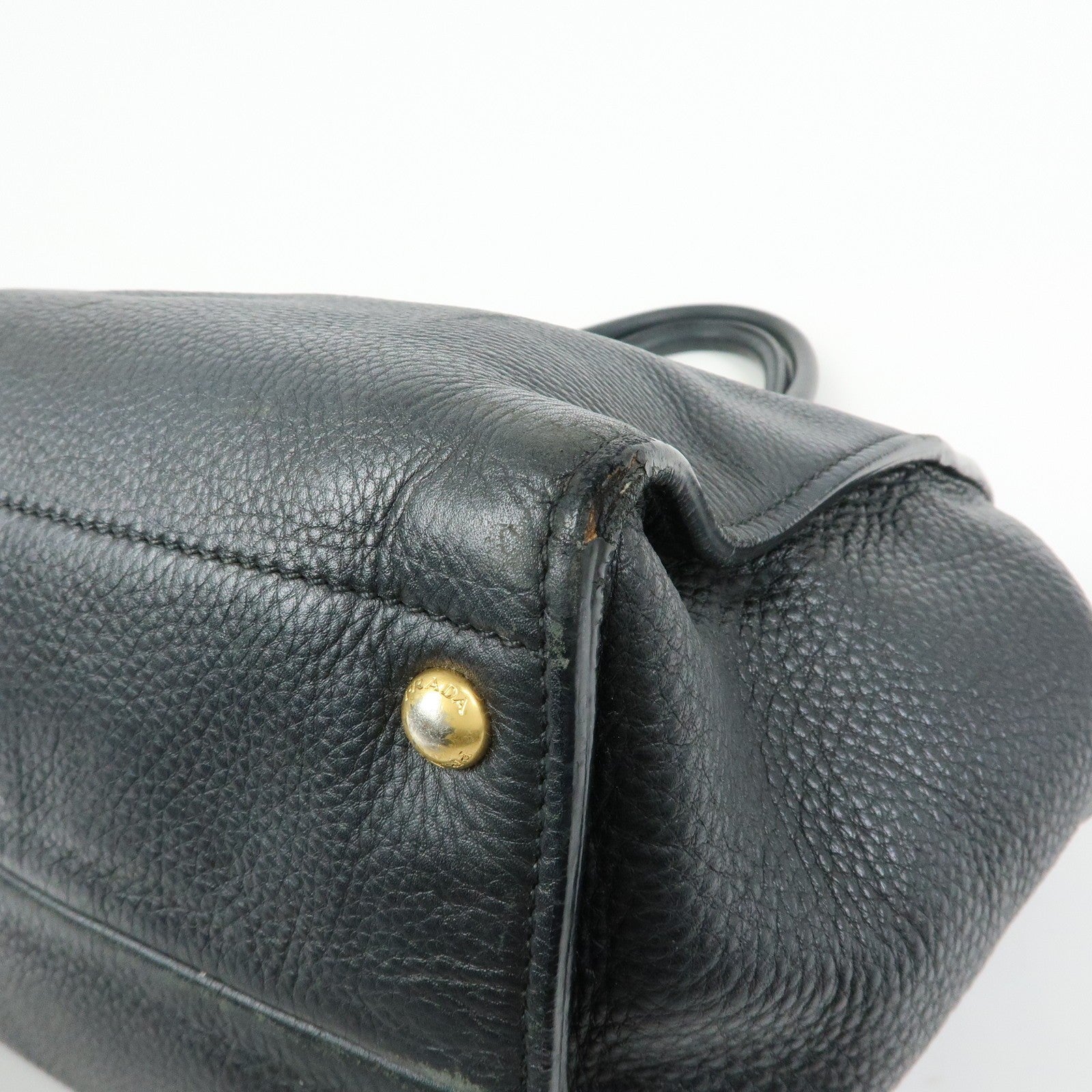 Prada 2way Bag Handbag - Black, Calf Leather