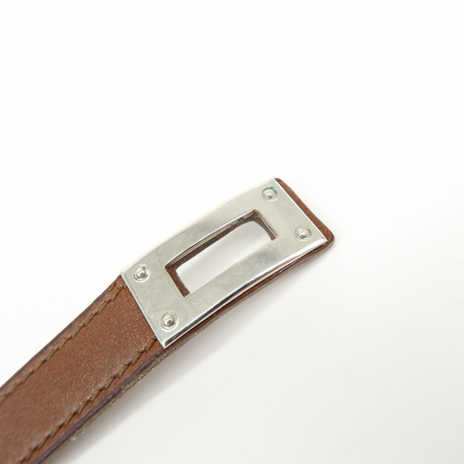 Hermès Kelly Double Tour Bracelet - Brown, Silver, Leather