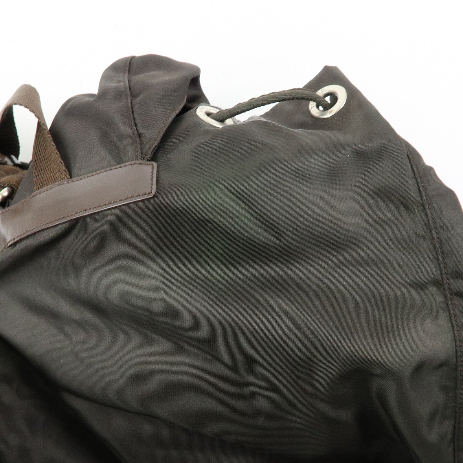 Prada B2811 Backpack - Brown, Nylon and Leather