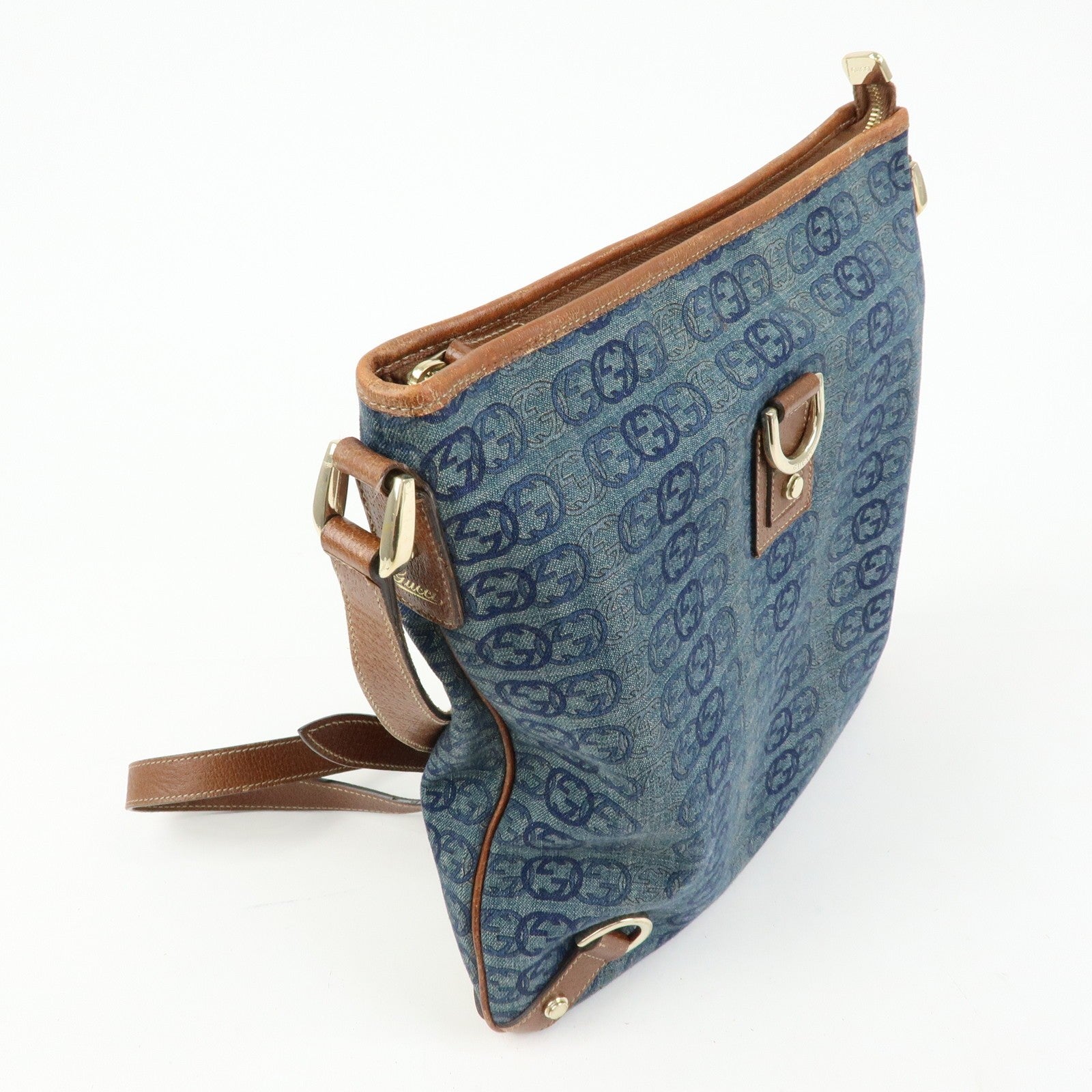 Gucci Abbey Shoulder Bag - Blue, Denim and Leather