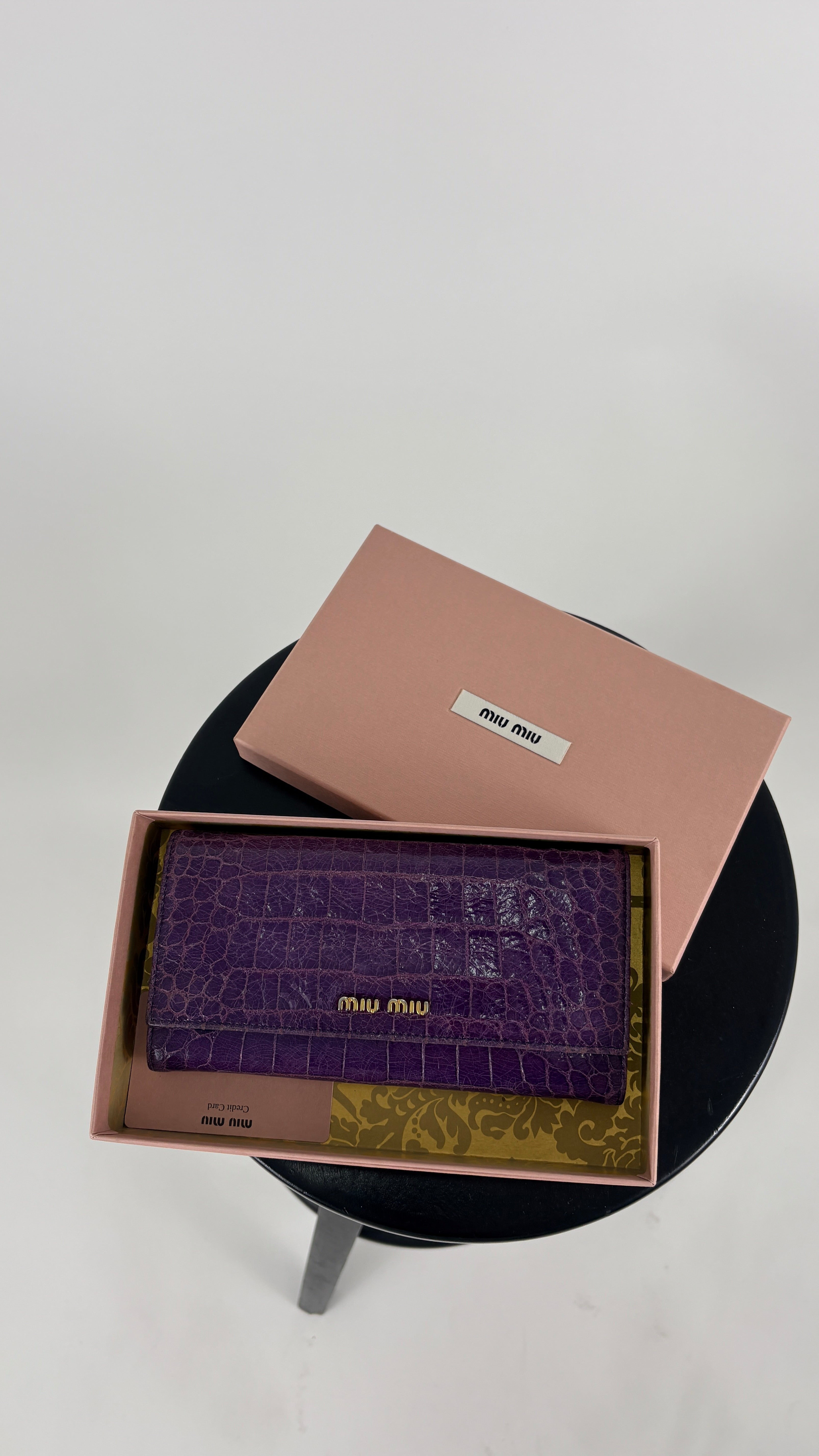 Miu Miu leather Purple Wallet