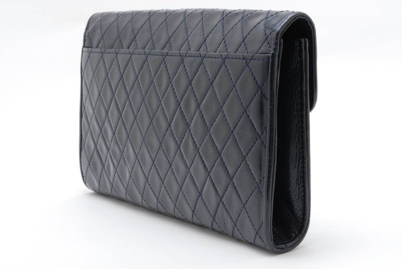 Saint Laurent Yves Saint Laurent Clutch Bag - Navy, Patent Leather