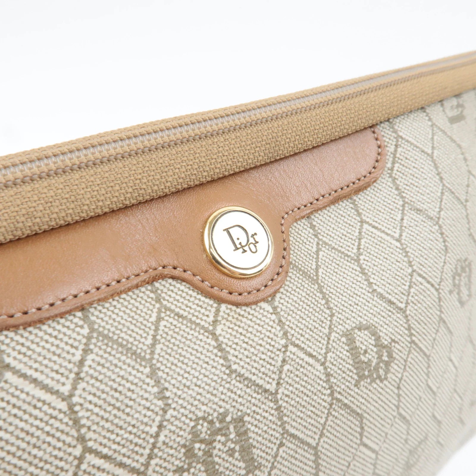 Christian Dior Honeycomb Clutch Bag - Beige, PVC Leather