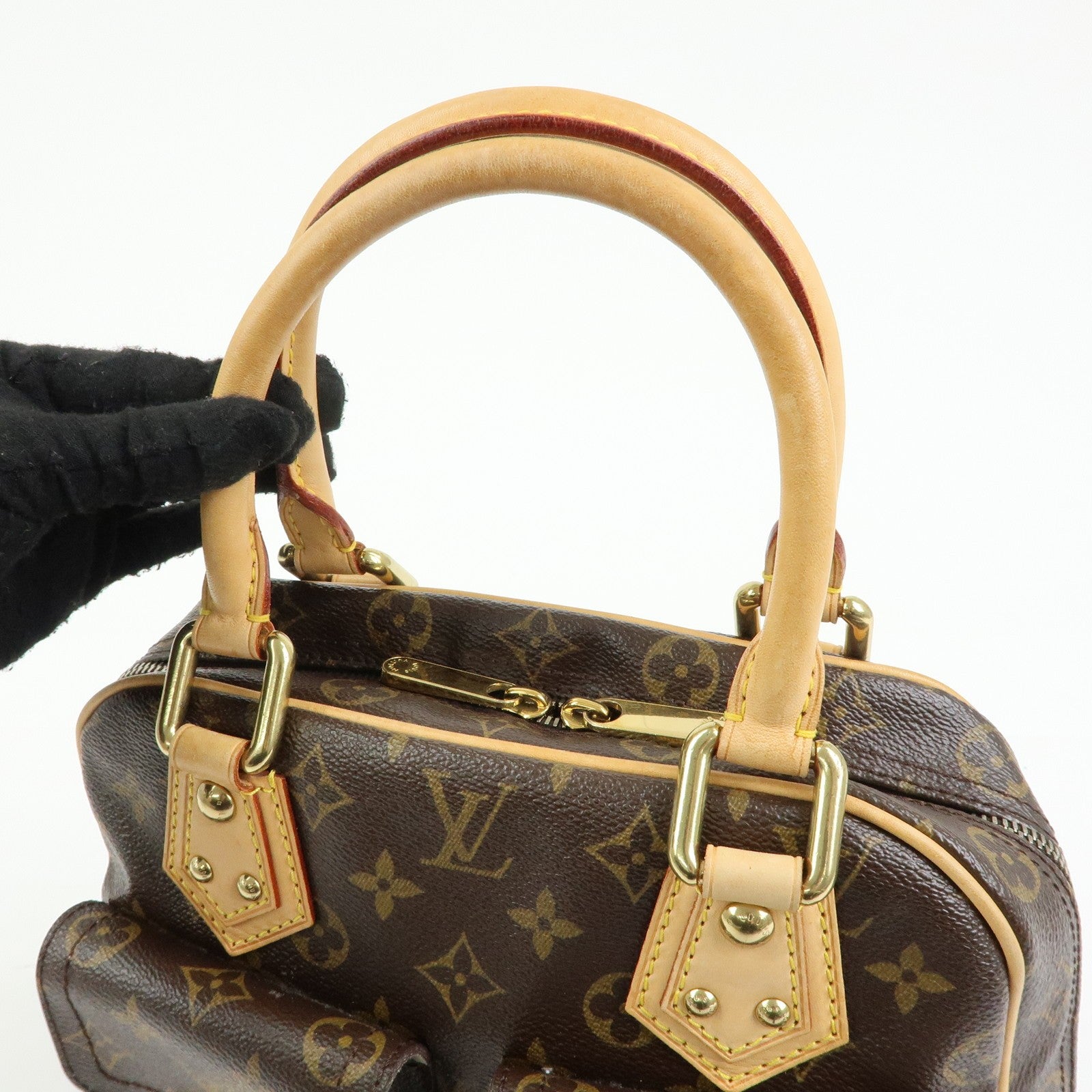 Louis Vuitton Monogram Manhattan PM Hand Bag Brown