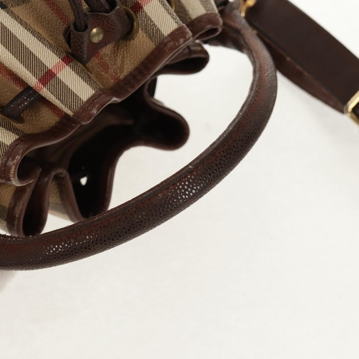 Burberrys Nova Check Hand Bag - Beige/Gold, PVC Leather