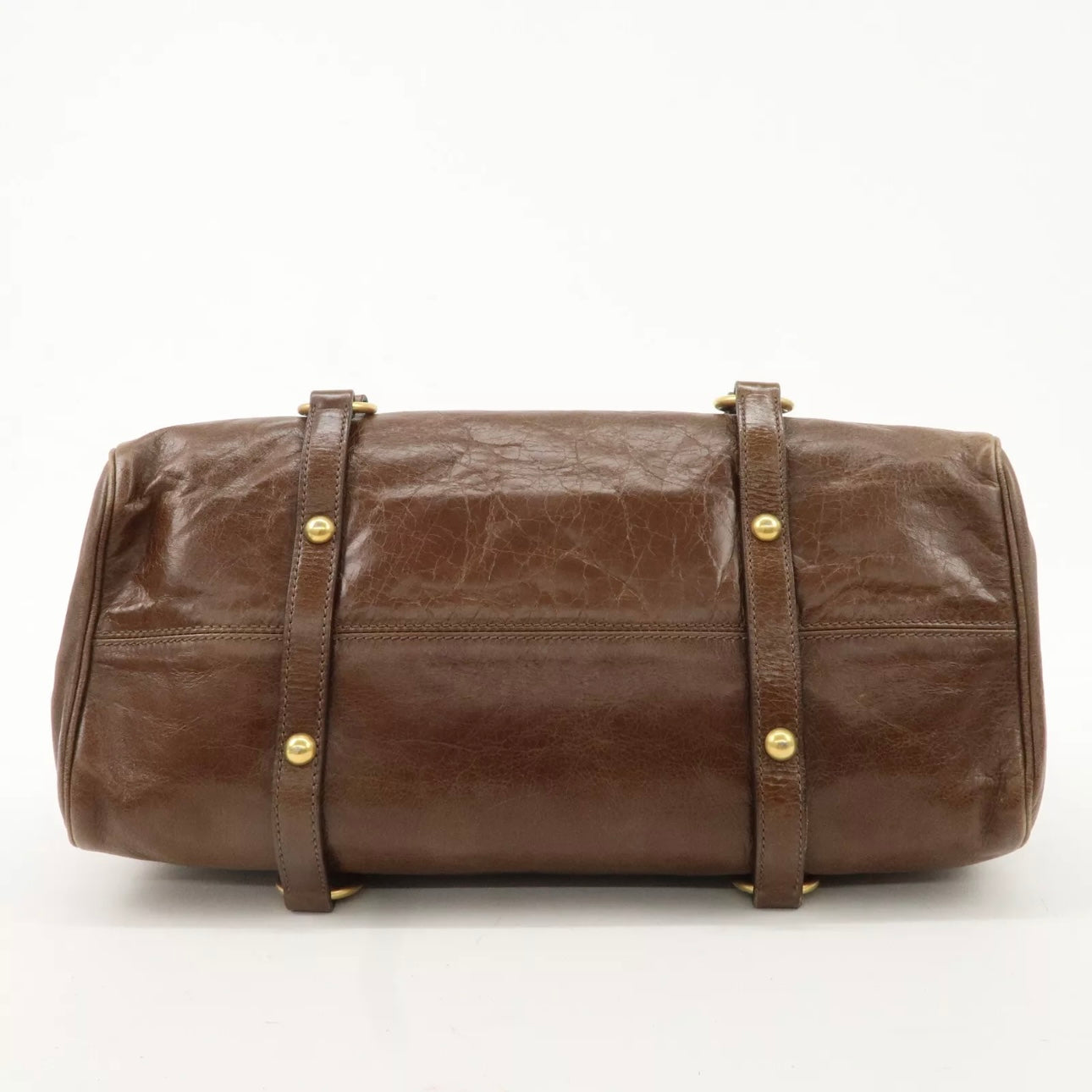 MIU MIU Leather 2Way Bag Shoulder Bag Crossbody Bag Brown