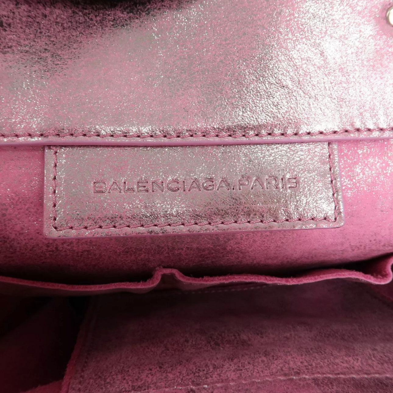 The Paper Leather Tote Bag Metallic Pink