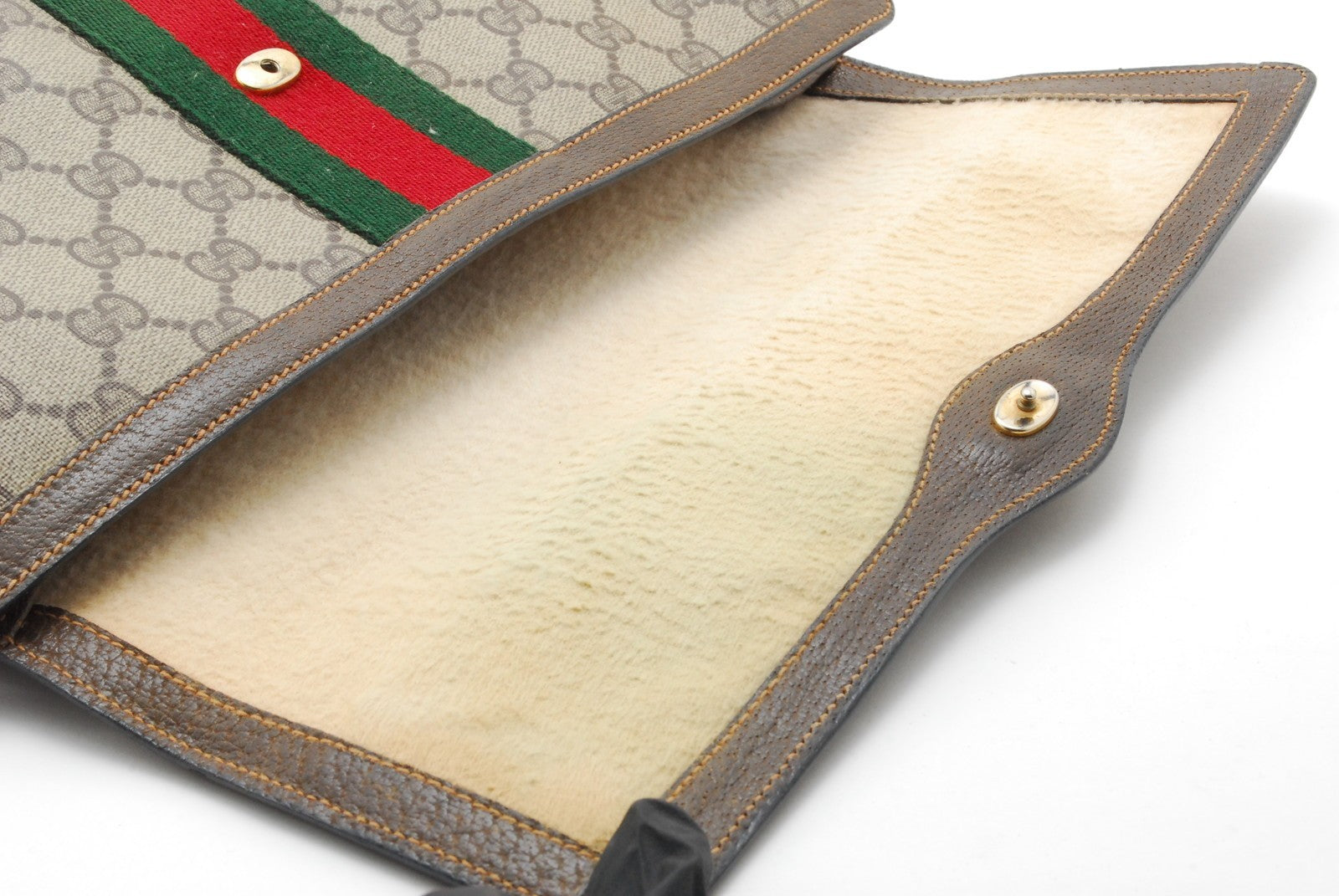 Gucci Sherry Clutch Bag - Beige, PVC Leather 