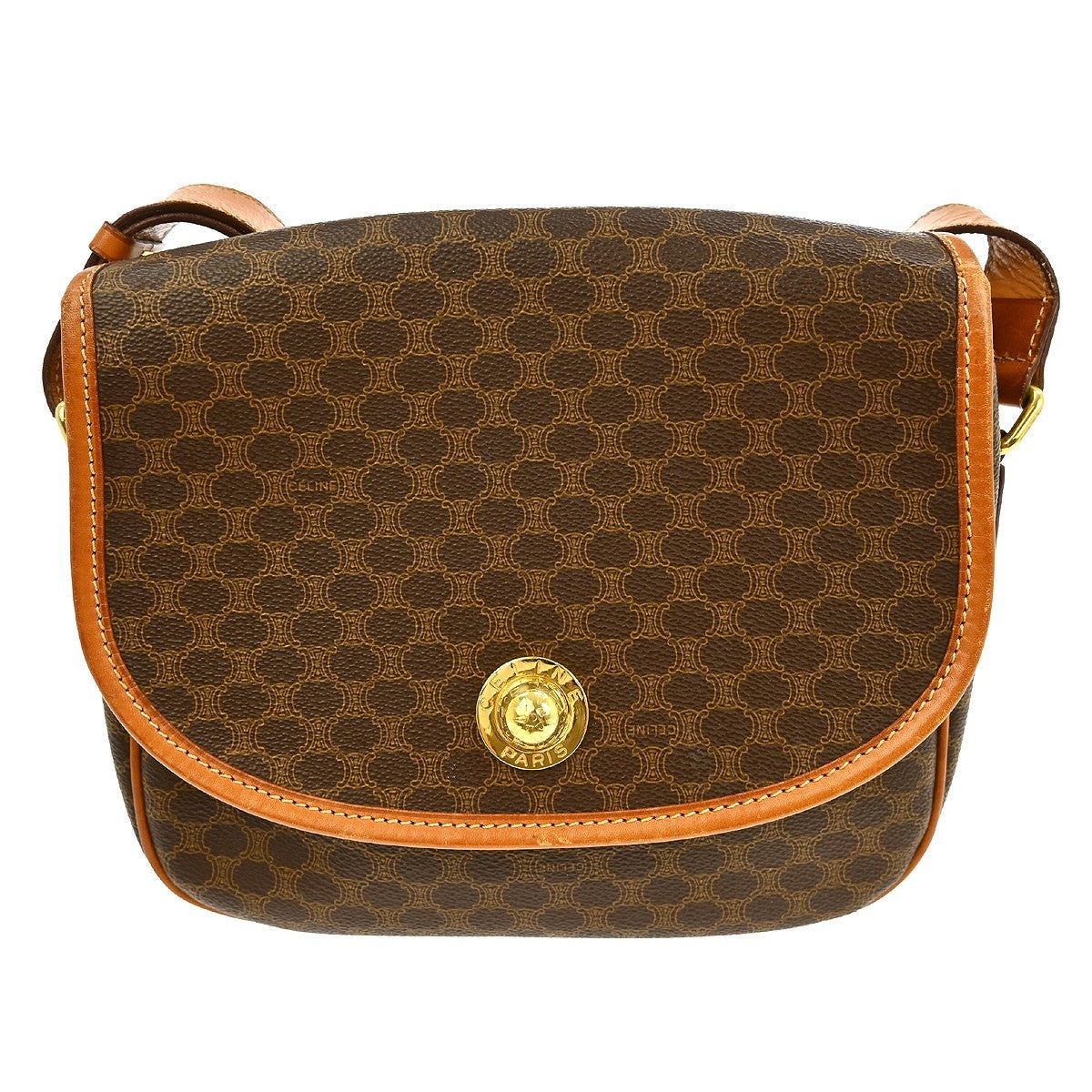 Celine Macadam Shoulder Bag - Brown, Leather