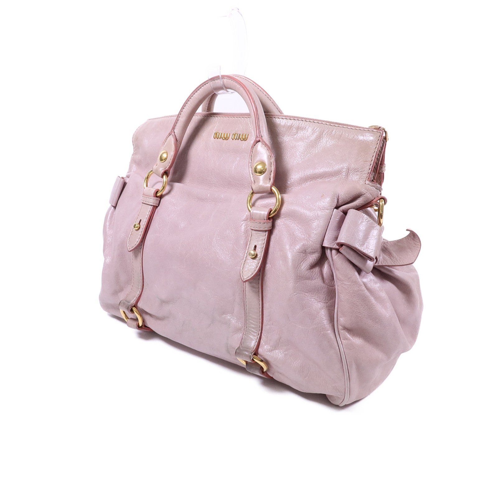 Miu Miu GHW Vitello Lux 2way Shoulder Bag - Pink, Calfskin Leather