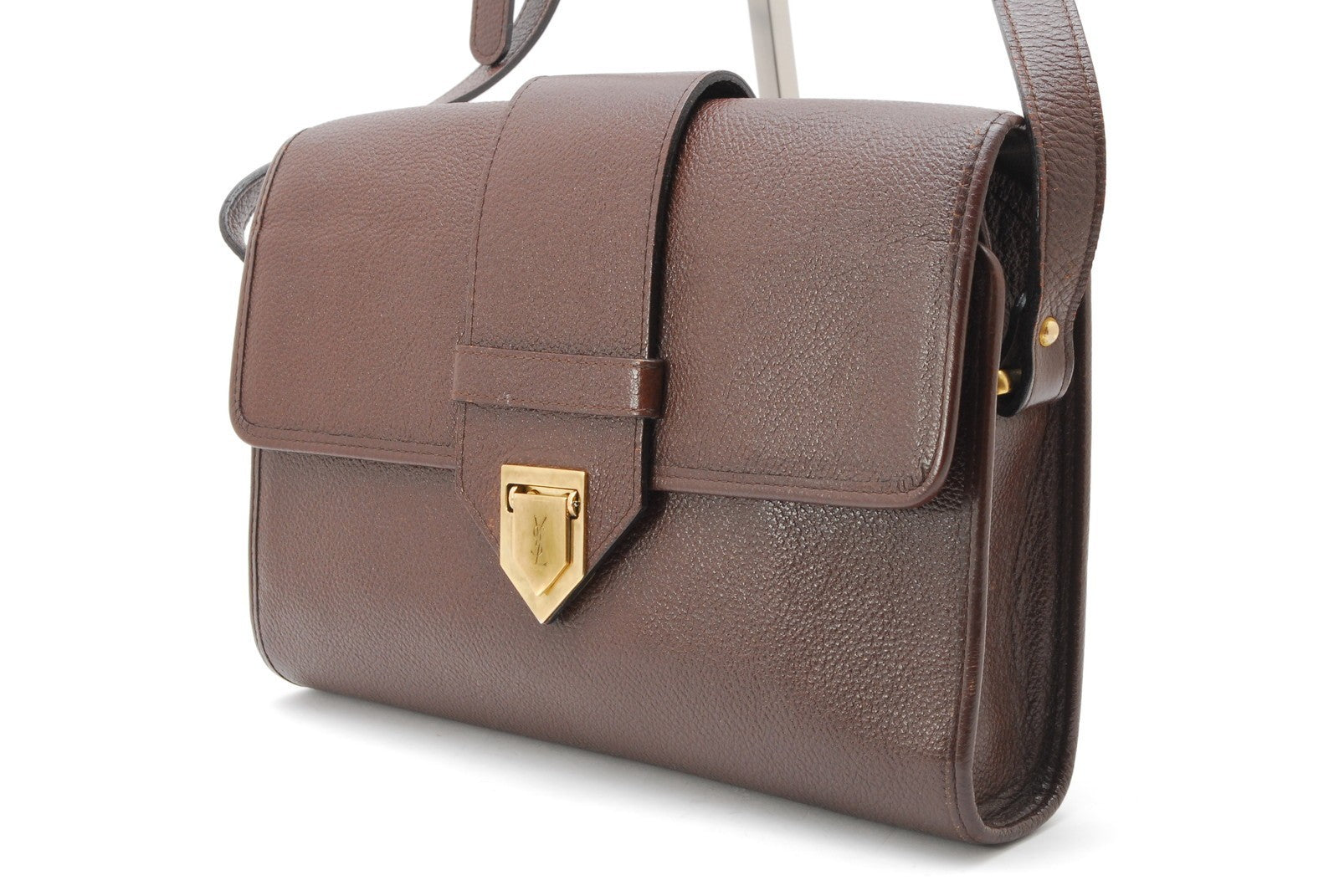 Saint Laurent Vintage Leather Shoulder Cross Body Bag - Brown, Leather