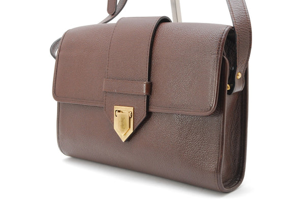 Saint Laurent Vintage Leather Shoulder Cross Body Bag - Brown, Leather