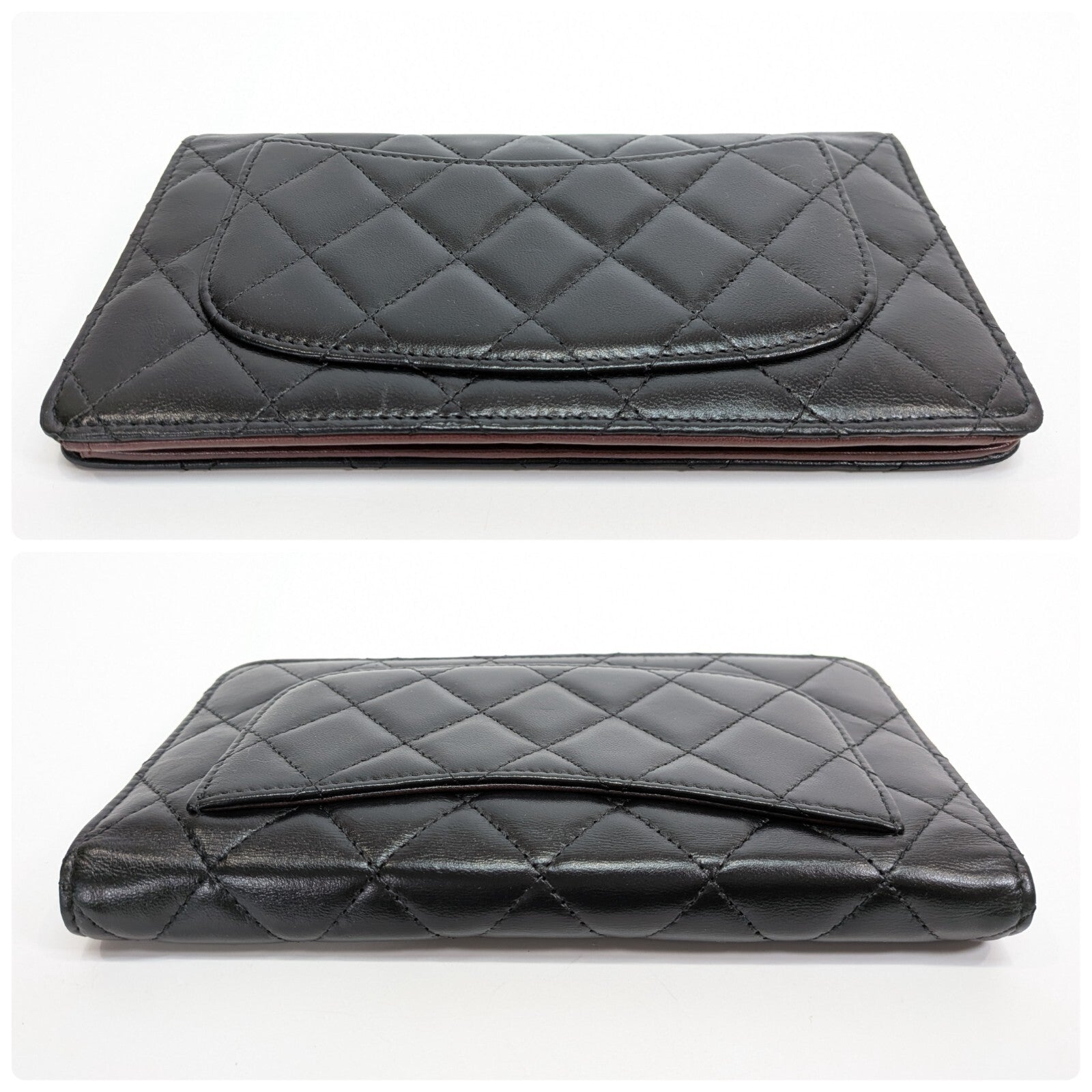 CHANEL Matelasse COCO Mark Long Wallet - Black, Lamb Skin