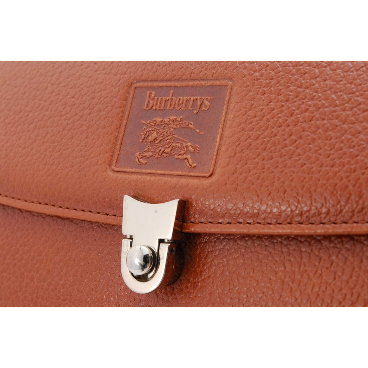 Burberrys Vintage Hand Tote Bag Leather