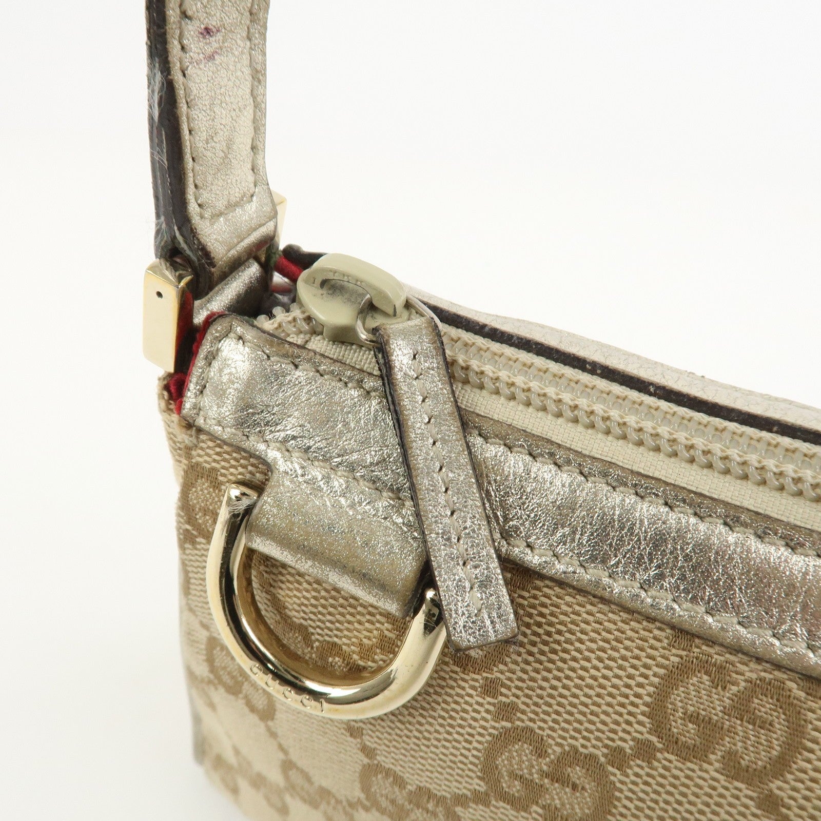Gucci Abbey Hand Bag - Beige Gold, GG Canvas Leather