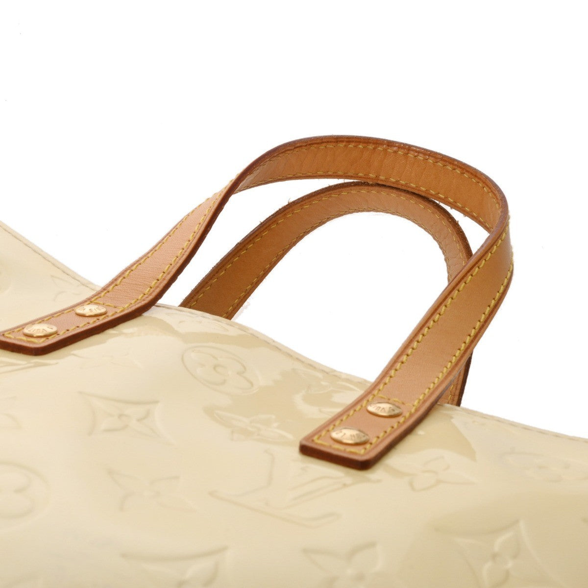 Louis Vuitton Reed PM Handbag - White, Monogram Vernis