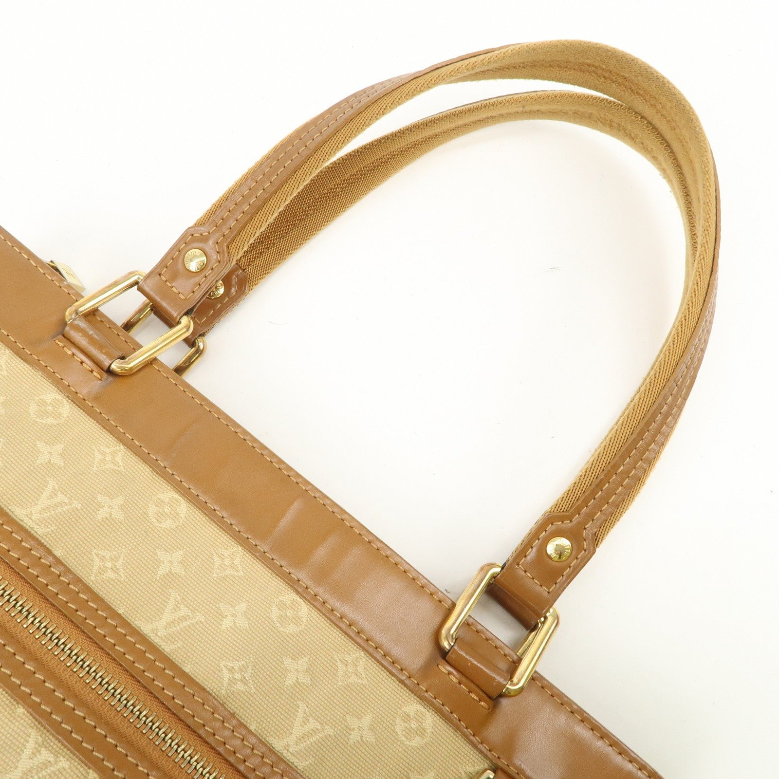 Louis Vuitton Monogram Mini Lucille PM Hand Bag - Beige, Monogram Mini Canvas