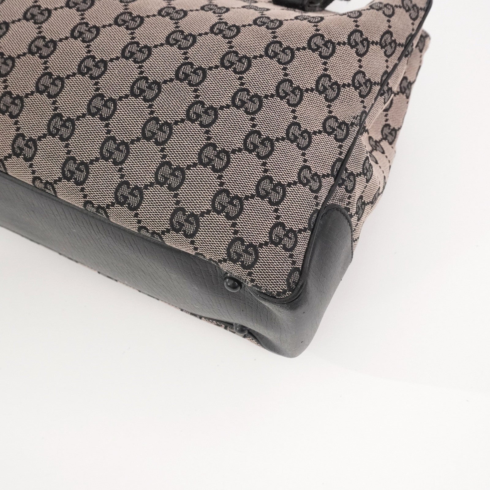 Gucci GG Canvas Bamboo 112526 Hand Bag - Brown, Canvas 