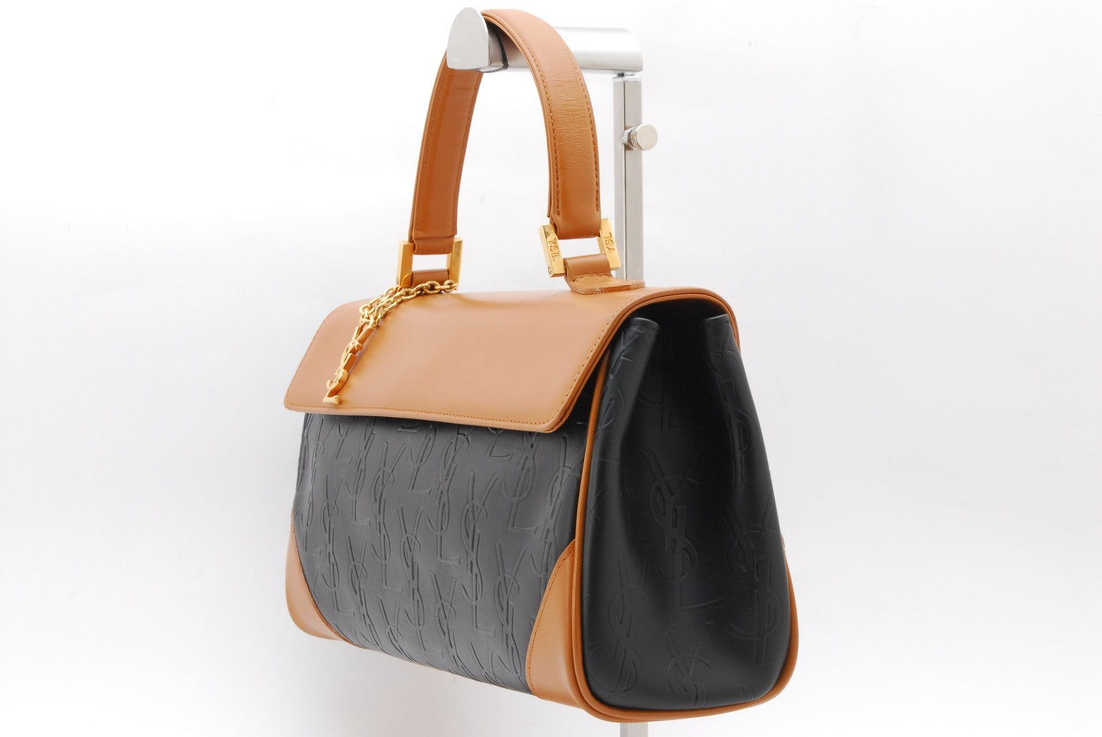 Saint Laurent Yves Vintage Hand Tote Bag - Black Brown, Leather