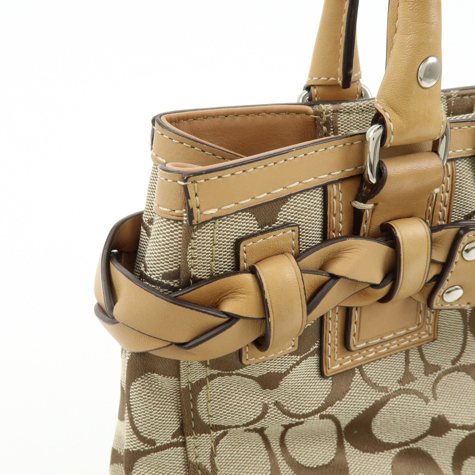 Coach Tote Bag - Brown, Canvas Leather