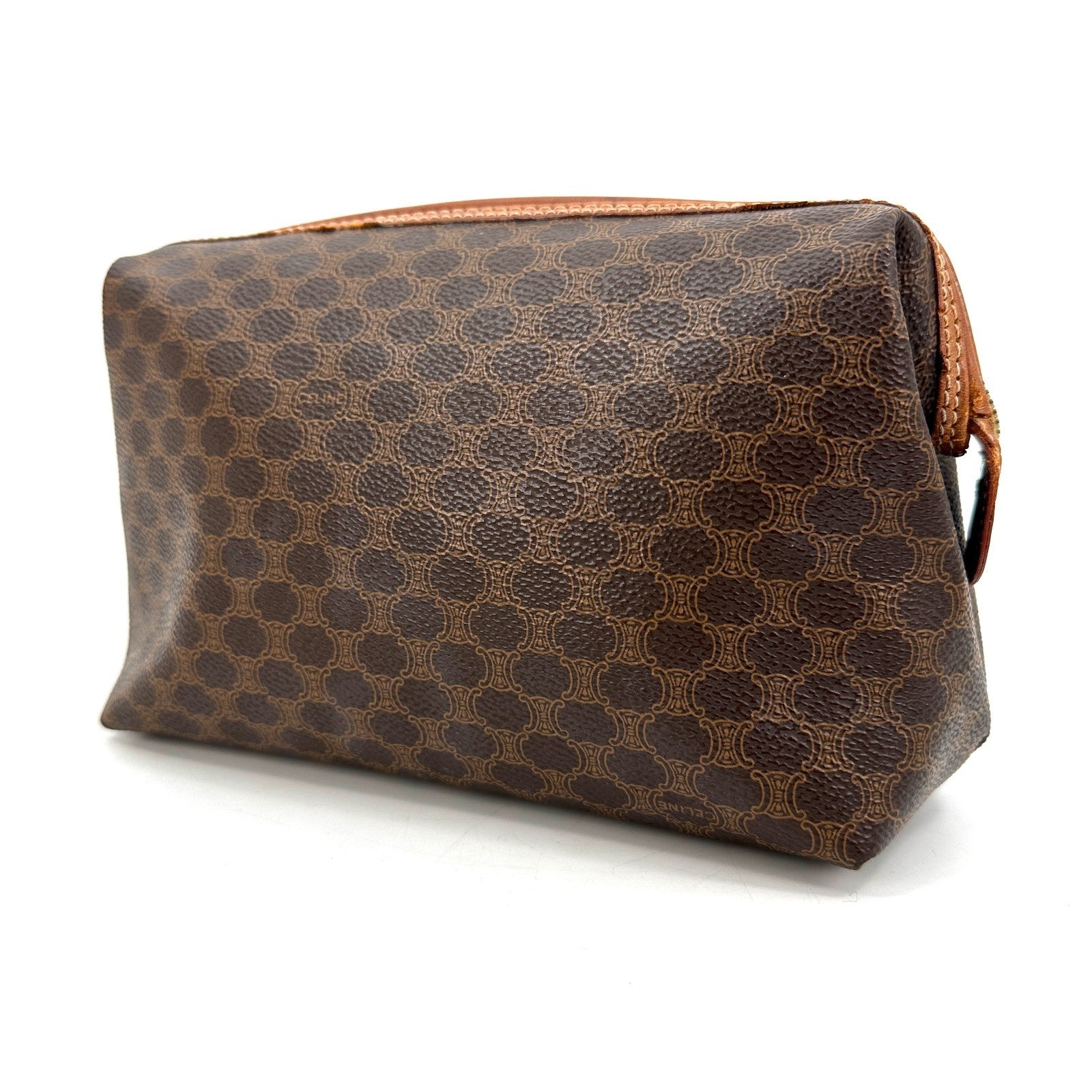 Celine Macadam Cosmetic Pouch - Brown, PVC Leather