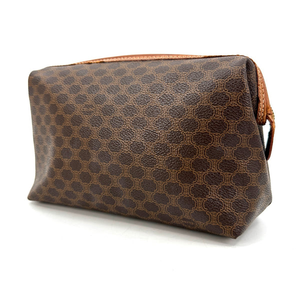 Celine Macadam Cosmetic Pouch - Brown, PVC Leather