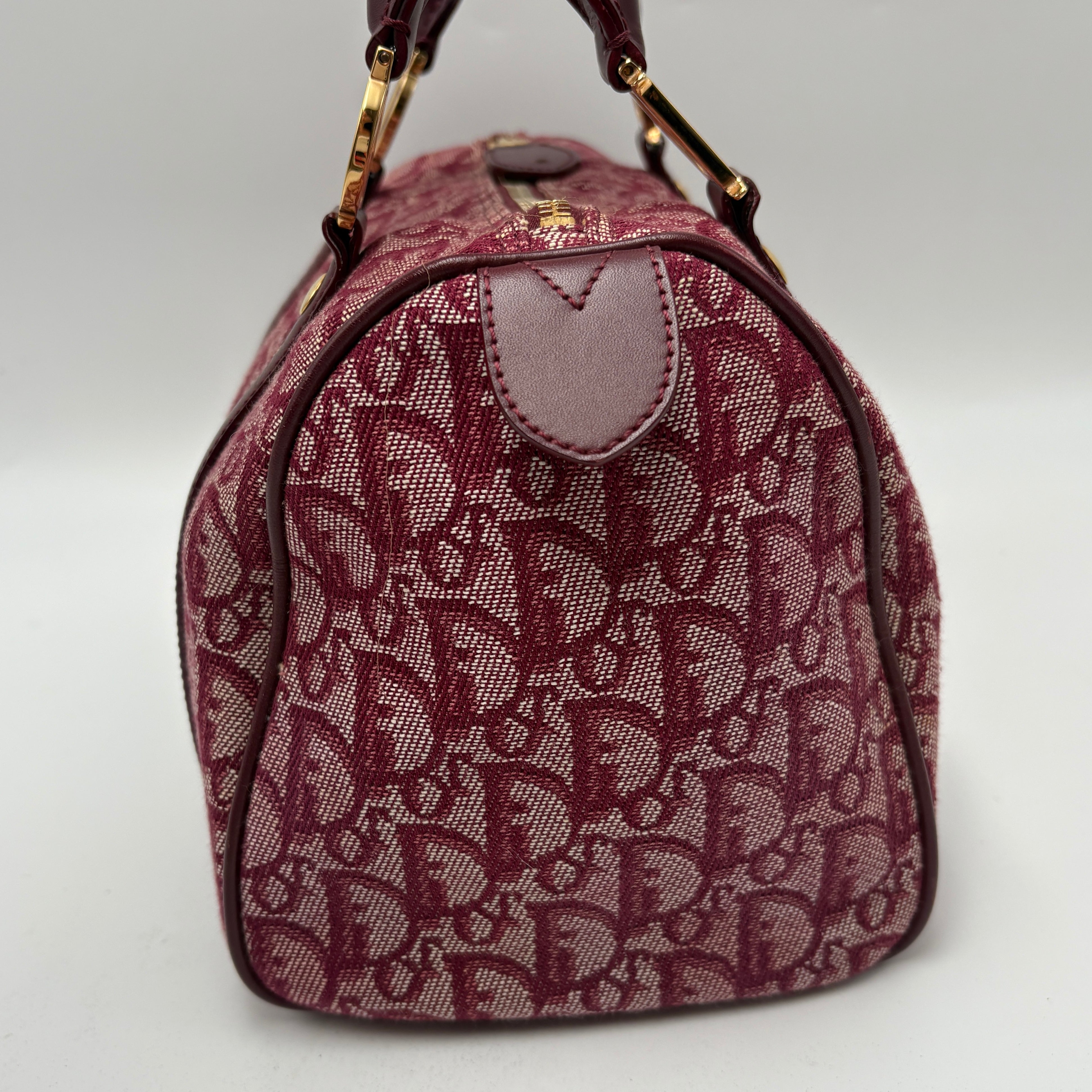 Dior Trotter Boston burgundy bag