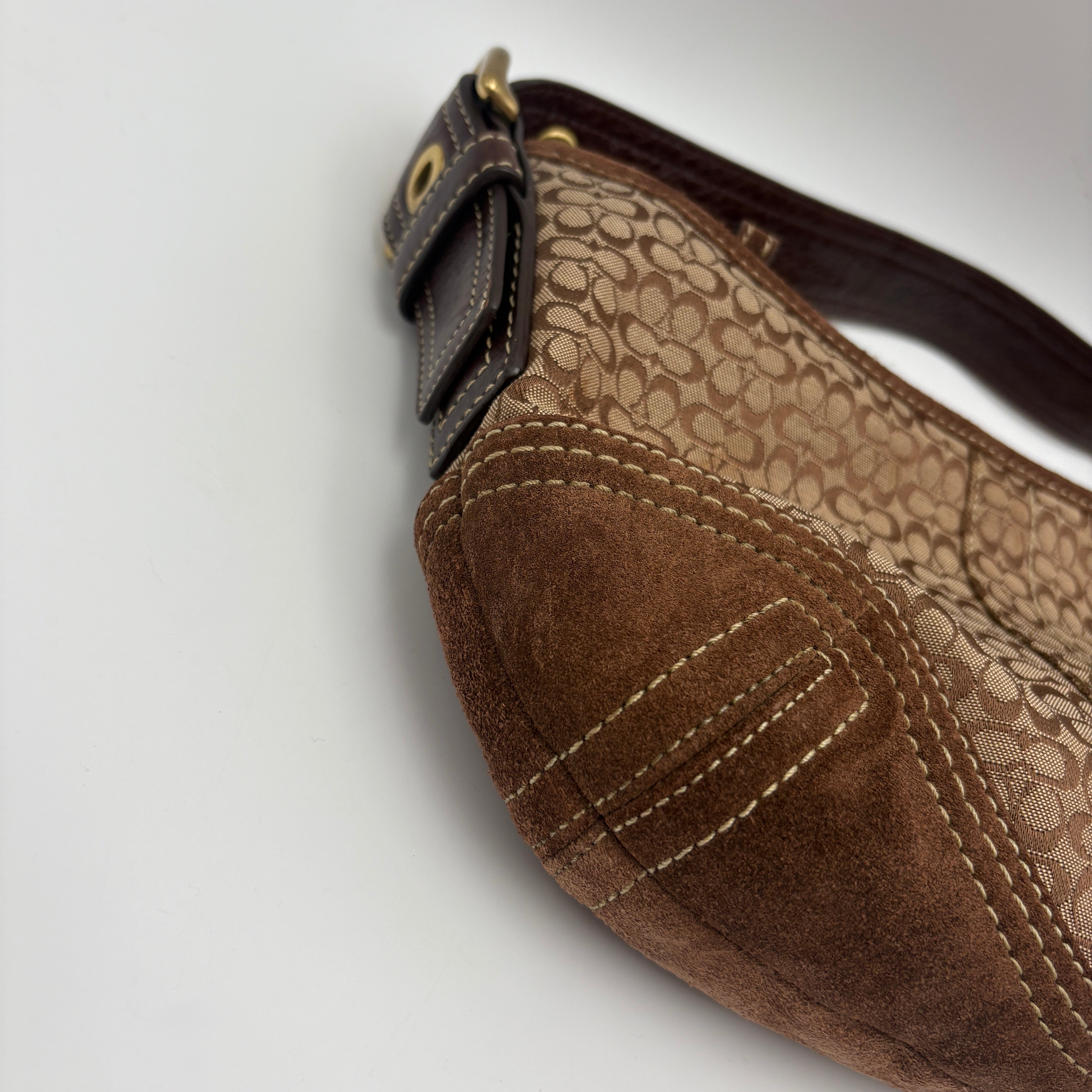 Coach Signature Suede Bag