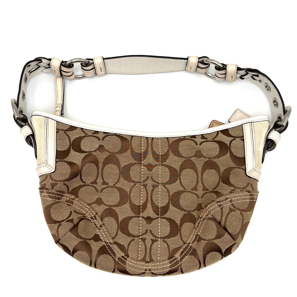 COACH SIGNATURE WHITE HOBO BAG