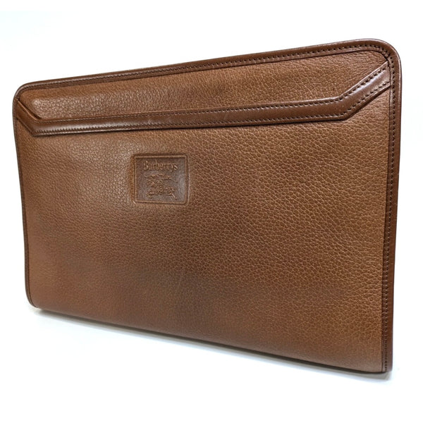 Burberrys Vintage Clutch Bag- Brown leather