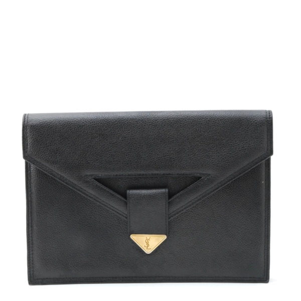 Saint Laurent Yves Clutch Bag - Black, Leather 