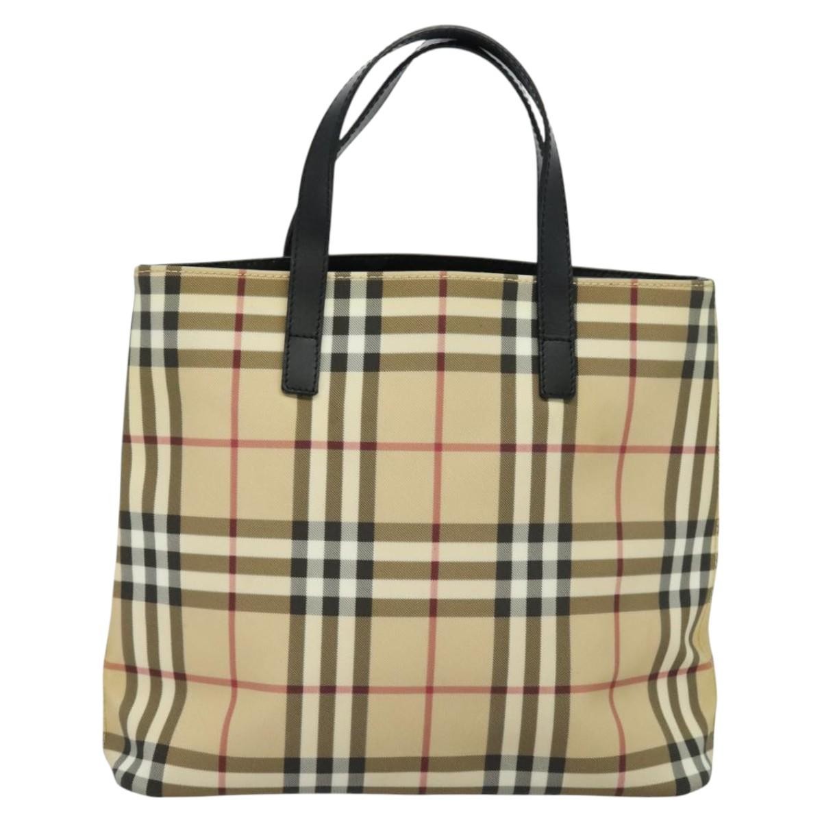 Burberry Nova Check Handbag - Beige/Silver, PVC Leather