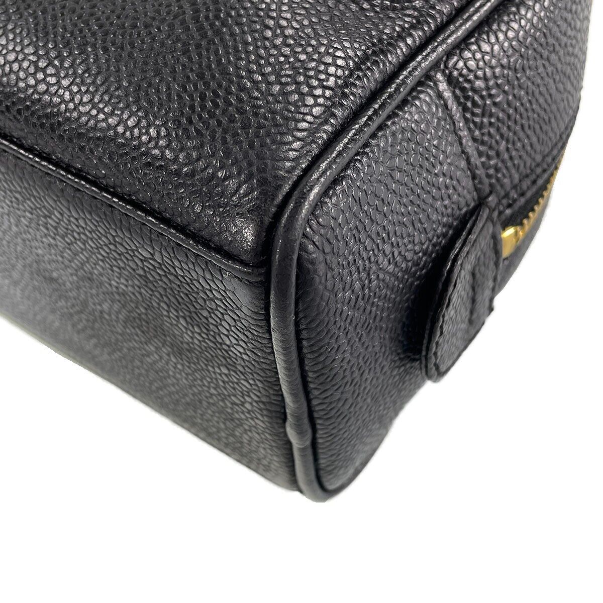 Chanel CC Logos Pouch - Black, CalfSkin Leather