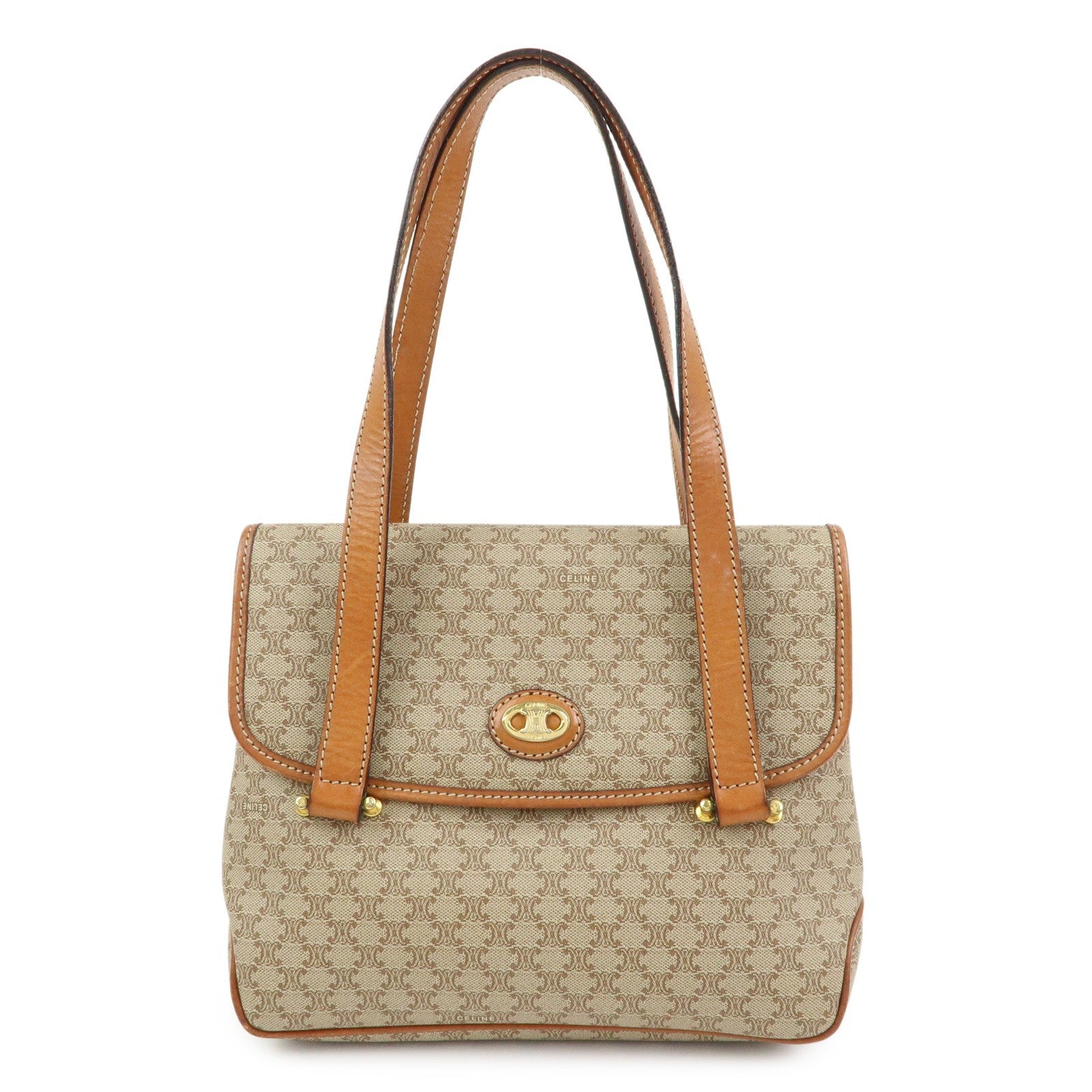 Celine Macadam Hand Bag - Beige, PVC Leather