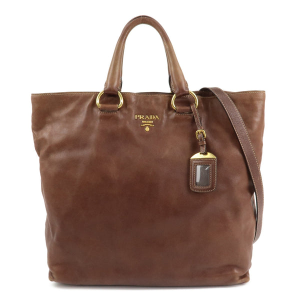 PRADA 2way Bag - Brown, Leather