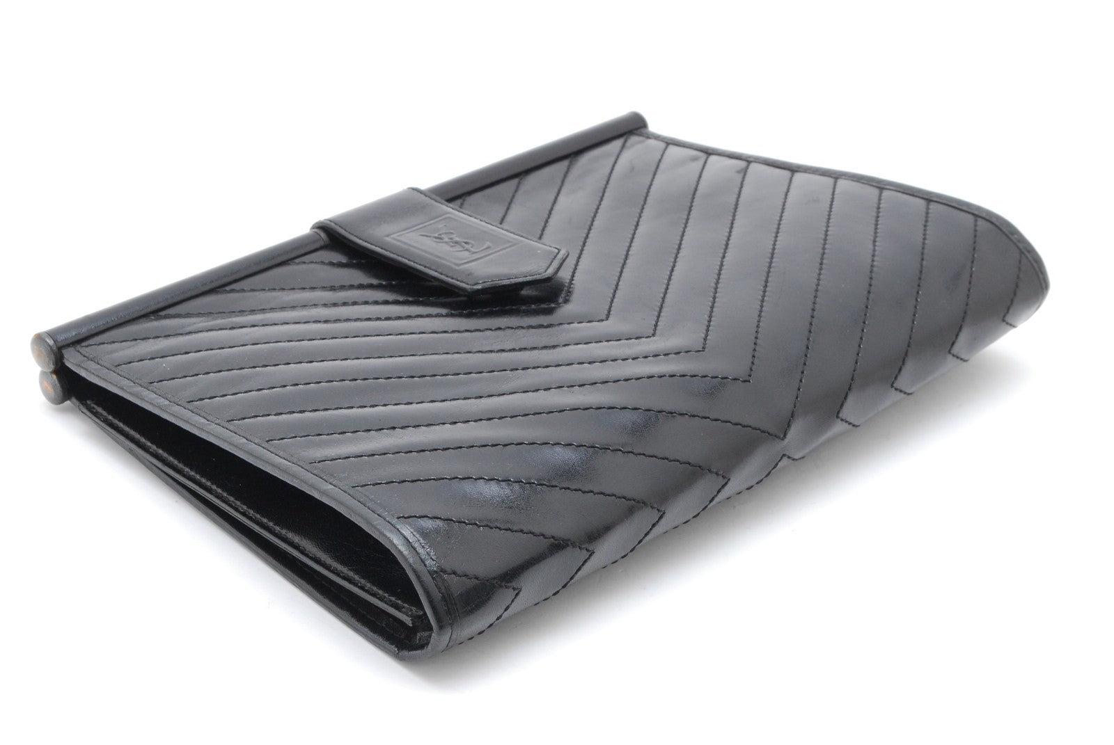 Saint Laurent Yves Saint-Laurent Clutch Bag - Black, Leather 