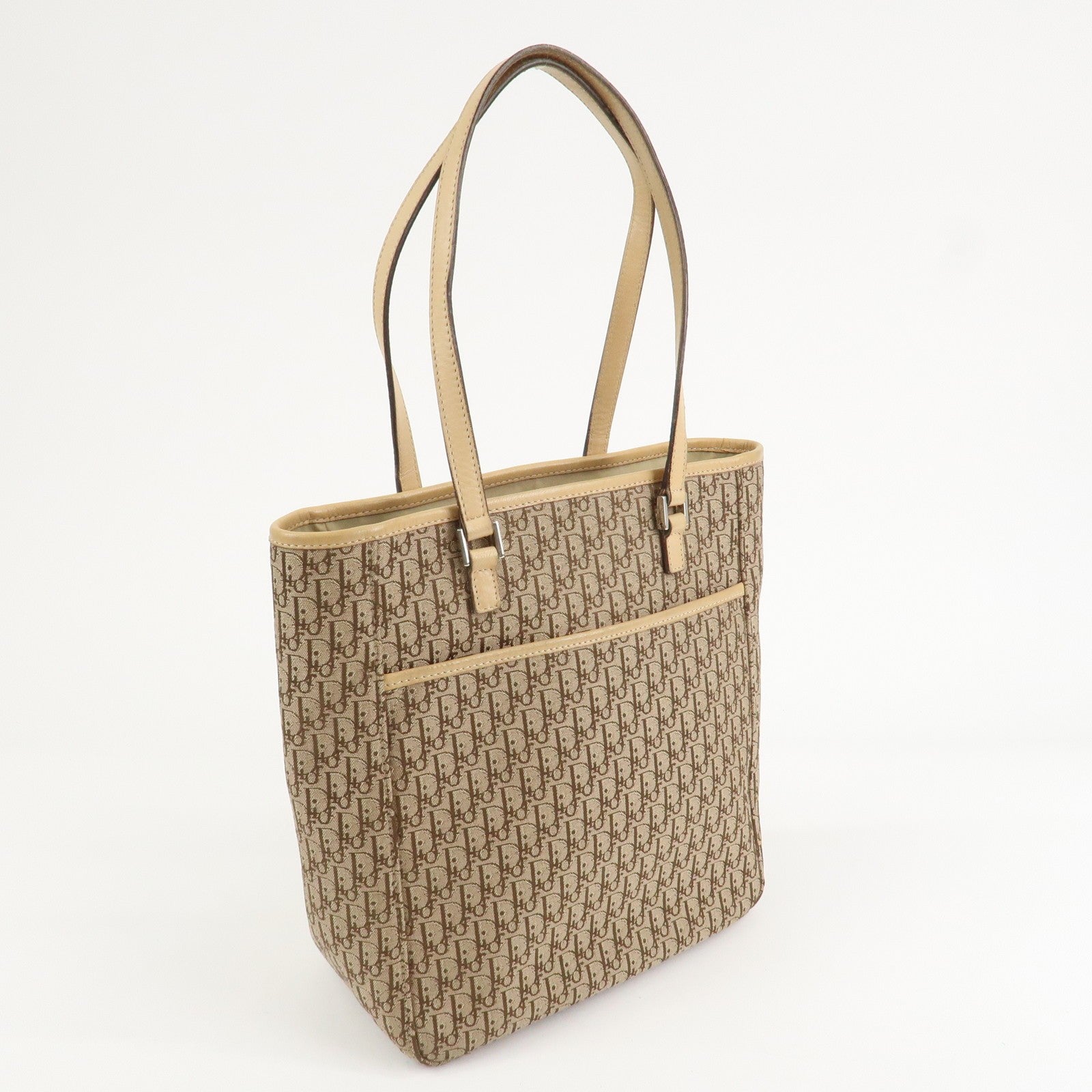 Christian Dior Trotter Tote Bag - Beige, Canvas 