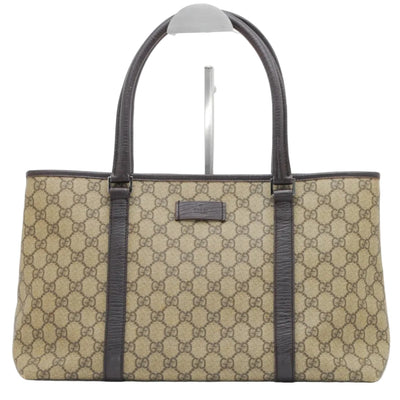Gucci GG Supreme Tote Bag - Beige Brown, PVC Leather