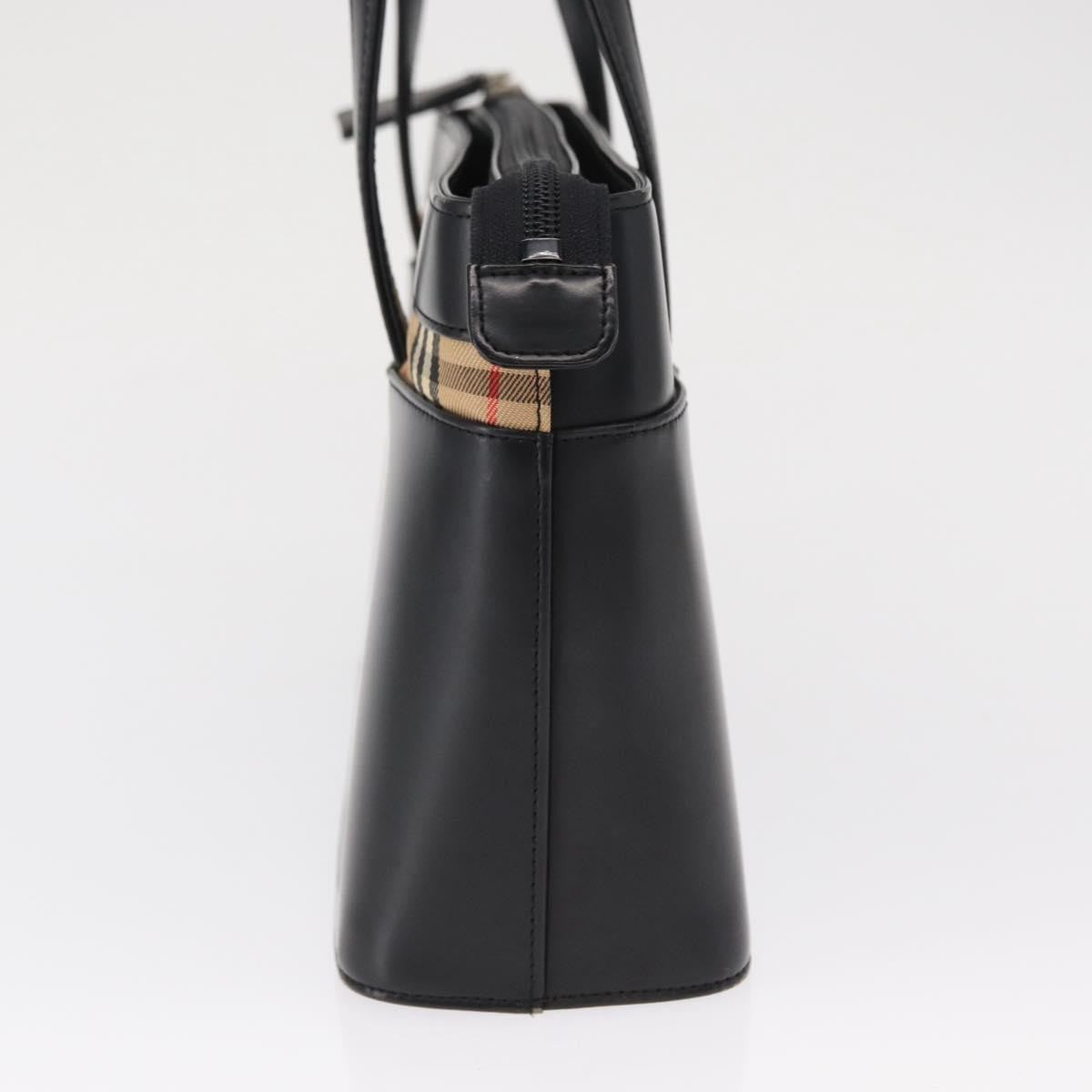 Burberry Nova Check Hand Bag - Black/Silver, Leather