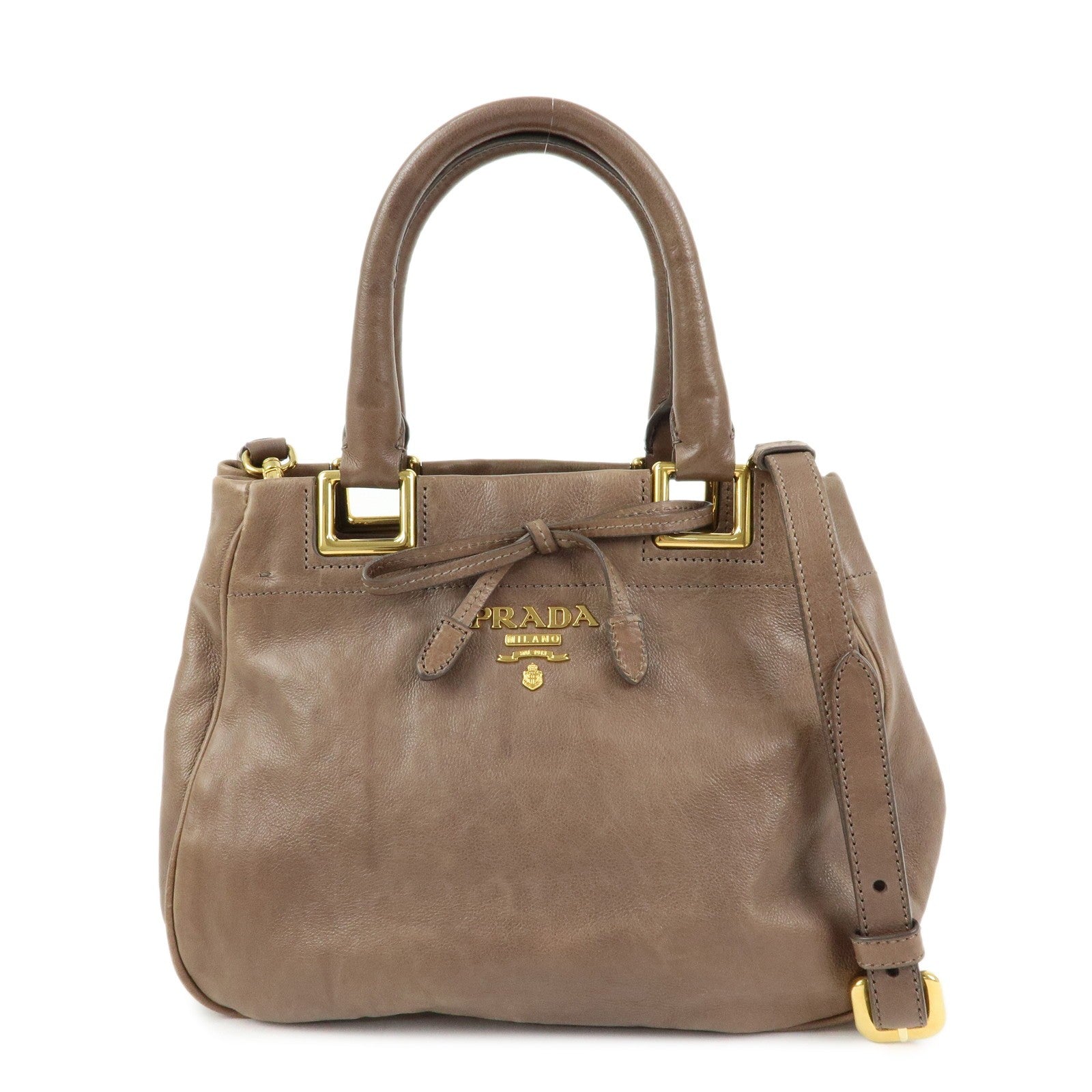 Prada 2Way Bag - Brown, Calf Leather 