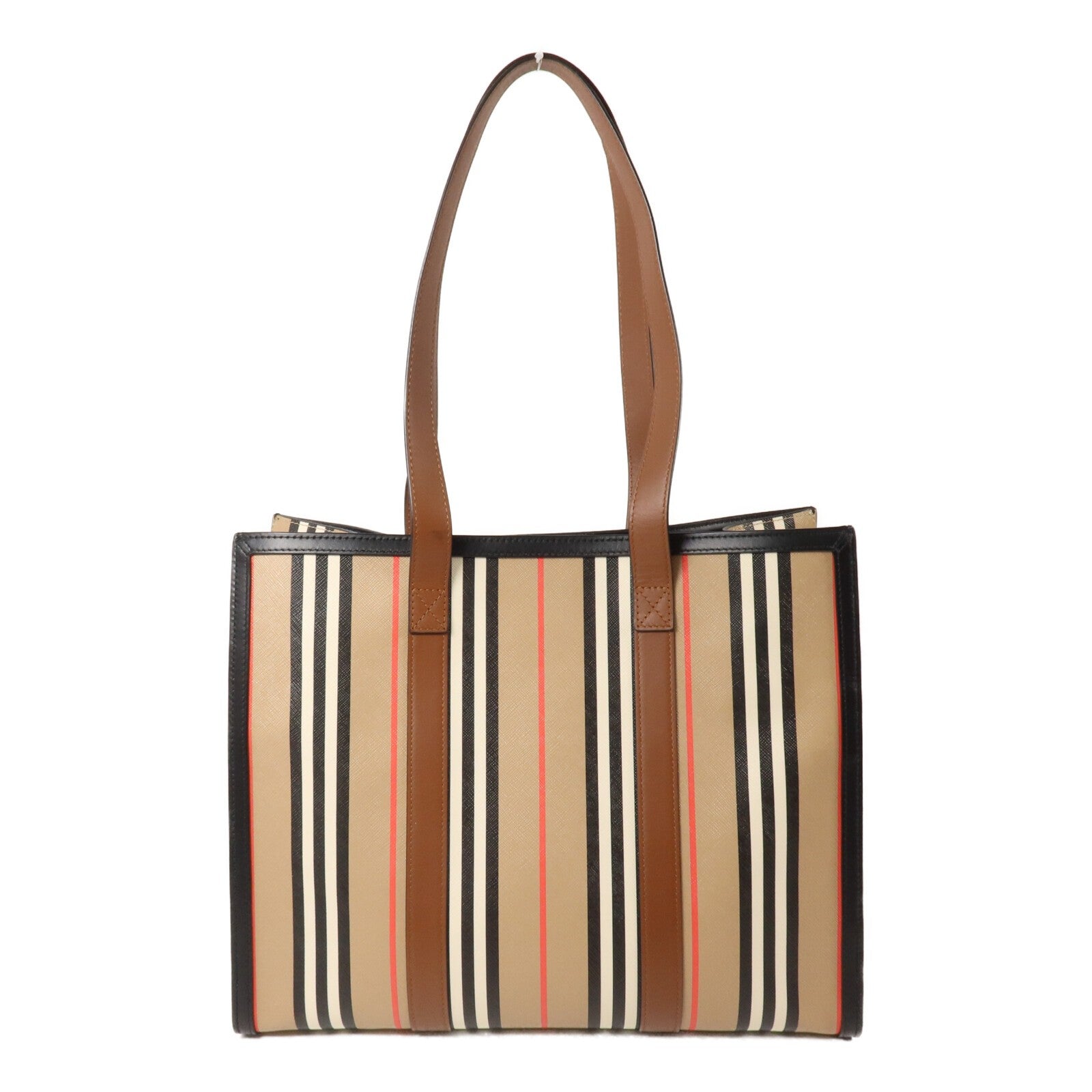 Burberry Tote Bag - Beige/Black/Brown, PVC Coated Canvas