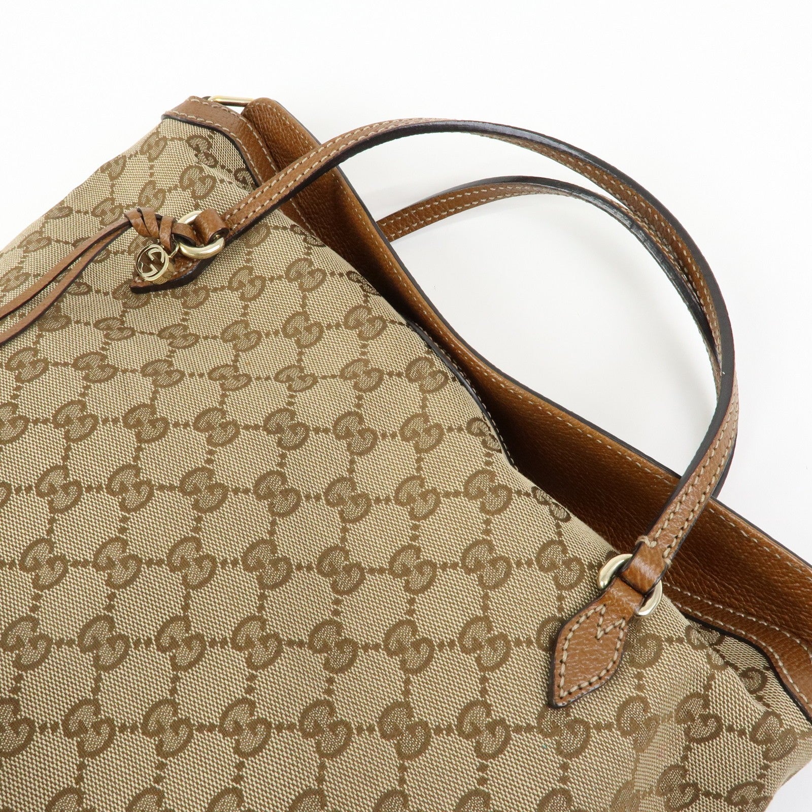 Gucci Hand Bag - Beige, Canvas Leather