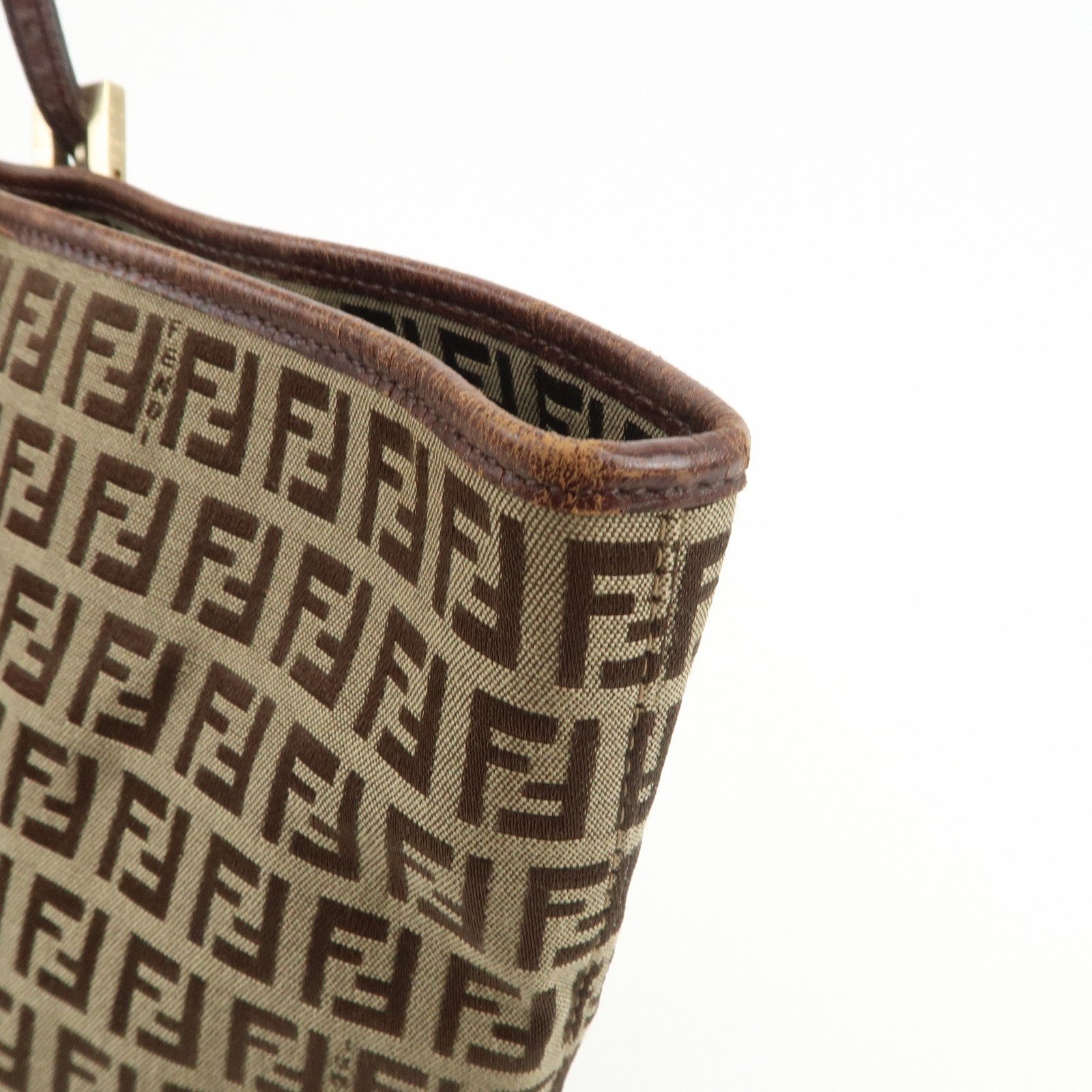 Fendi Tote Shoulder Bag - Beige Brown, Canvas Leather