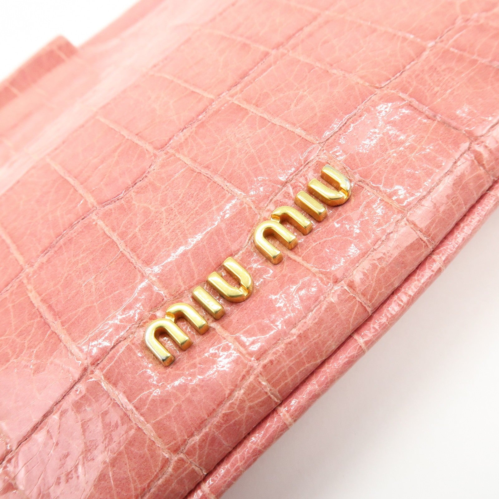 Miu Miu Embossed Leather Crossbody Bag - Pink, Leather