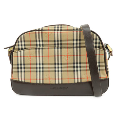 Burberry Nova Plaid Shoulder Crossbody Bag - Beige, Canvas, Leather
