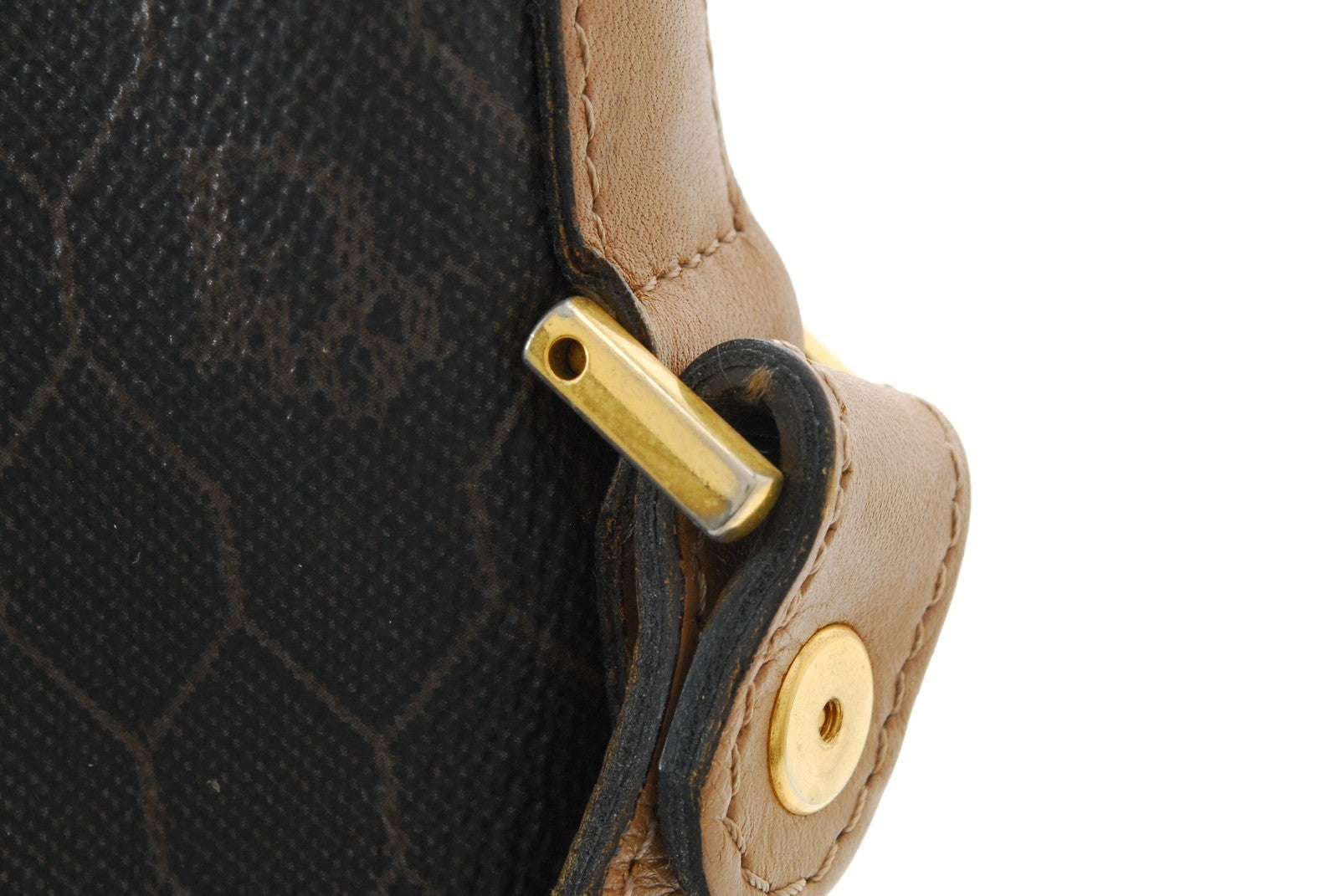 Dior Honeycomb Drawstring Shoulder Bag - Black Brown, Canvas Leather