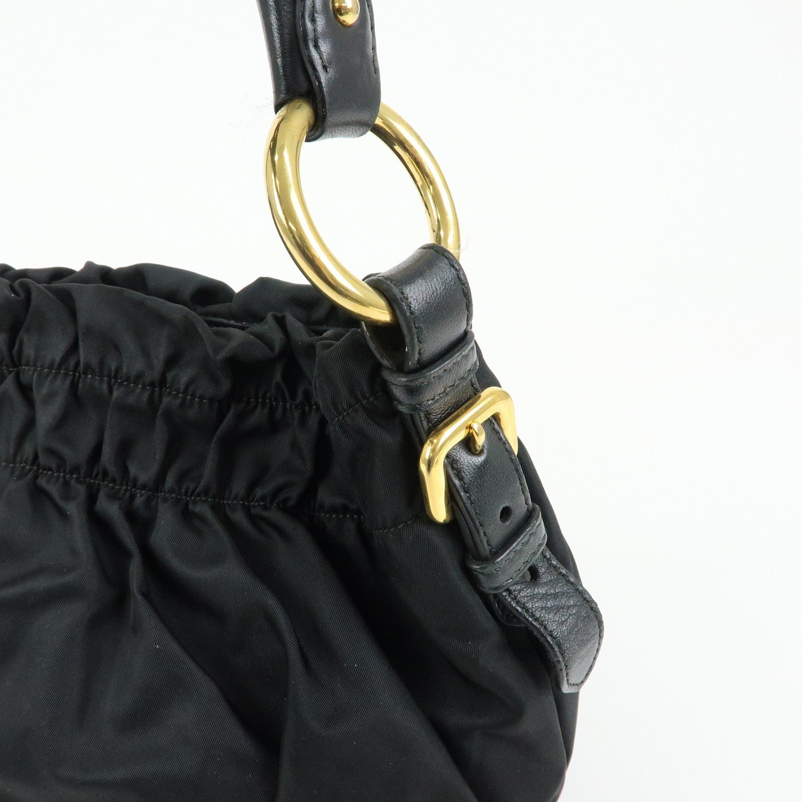 Prada Ribbon Shoulder Bag - Black, Nylon and Leather