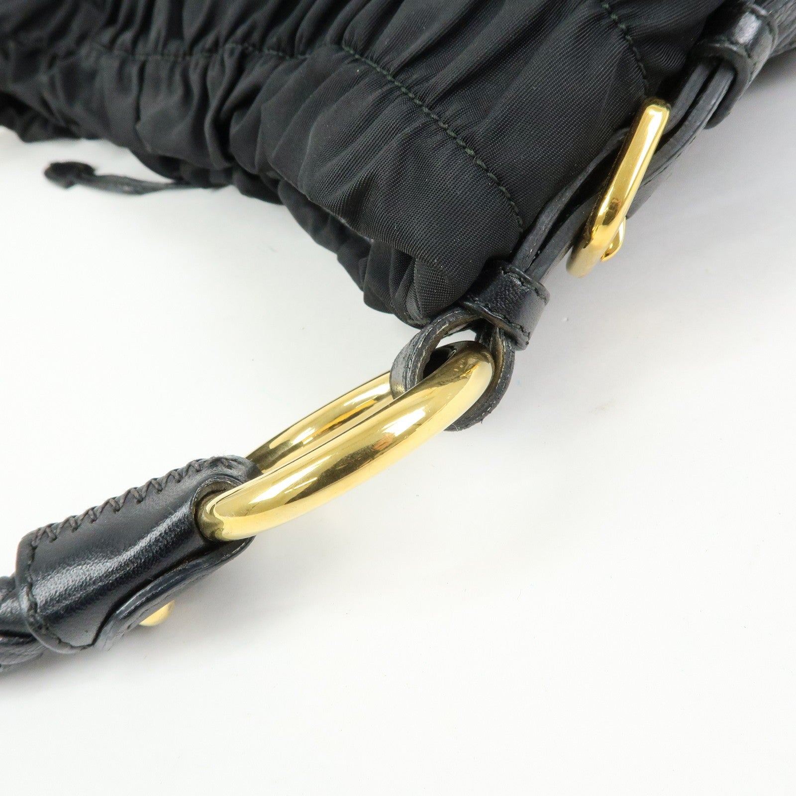 Prada Ribbon Shoulder Bag - Black, Nylon and Leather